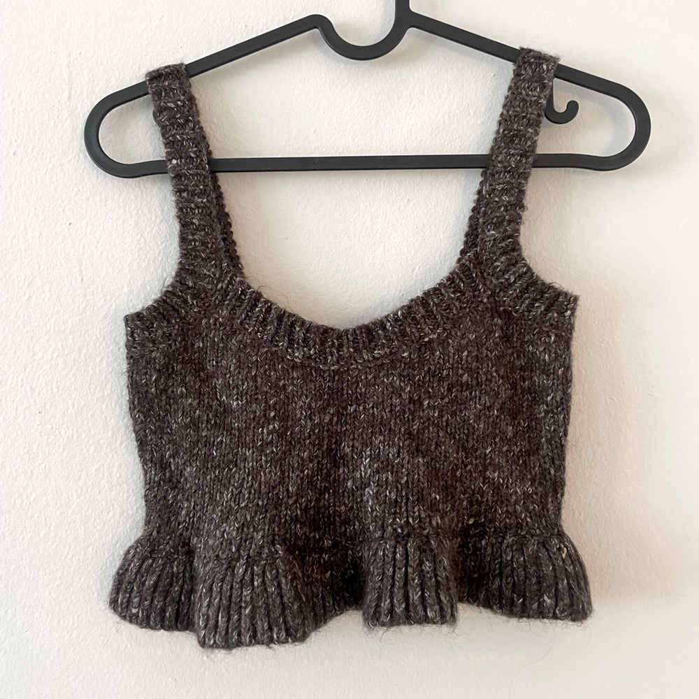 Zara wool crop top with ruffles